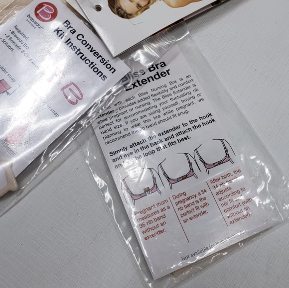 New Bravado NURSING Bra Elegant Cream Bra 36D/E Bra Extenders Conversion Kit - Picture 9 of 12